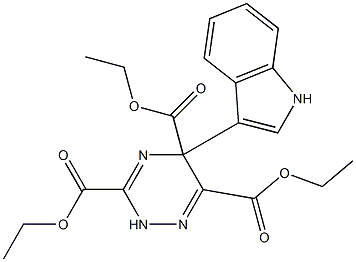 5-(1H-Indol-3-yl)-3-(ethoxycarbonyl)-5-(ethoxycarbonyl)-6-(ethoxycarbonyl)-2,5-dihydro-1,2,4-triazine 结构式