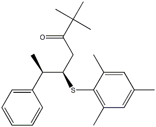 (5R,6R)-5-(2,4,6-Trimethylphenylthio)-2,2-dimethyl-6-phenyl-3-heptanone 结构式