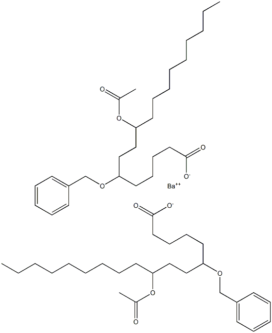 Bis(6-benzyloxy-9-acetyloxystearic acid)barium salt 结构式