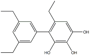 5-Ethyl-4-(3,5-diethylphenyl)benzene-1,2,3-triol 结构式