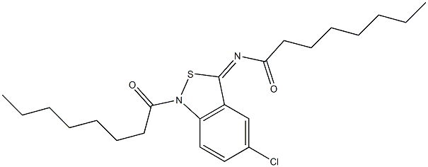 5-Chloro-1-octanoyl-3(1H)-octanoylimino-2,1-benzisothiazole 结构式