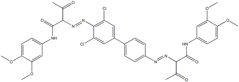 4,4'-Bis[[1-(3,4-dimethoxyphenylamino)-1,3-dioxobutan-2-yl]azo]-3,5-dichloro-1,1'-biphenyl 结构式
