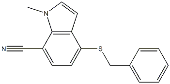 1-Methyl-4-(benzylthio)-1H-indole-7-carbonitrile 结构式