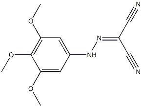 2-(3,4,5-Trimethoxyphenyl)hydrazonomalononitrile 结构式