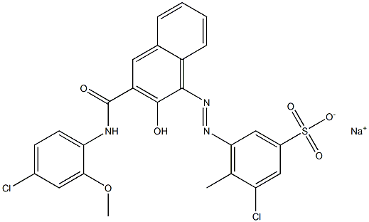 3-Chloro-4-methyl-5-[[3-[[(4-chloro-2-methoxyphenyl)amino]carbonyl]-2-hydroxy-1-naphtyl]azo]benzenesulfonic acid sodium salt 结构式