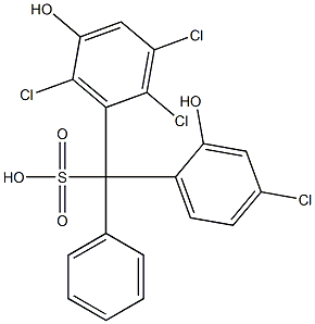 (4-Chloro-2-hydroxyphenyl)(2,3,6-trichloro-5-hydroxyphenyl)phenylmethanesulfonic acid 结构式