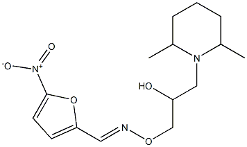 5-Nitro-2-furancarbaldehyde O-[3-(2,6-dimethyl-1-piperidinyl)-2-hydroxypropyl]oxime 结构式