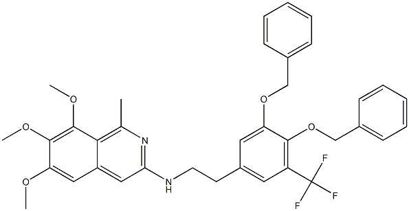 N-[2-[5-(Trifluoromethyl)-3,4-bis(benzyloxy)phenyl]ethyl]-6,7,8-trimethoxy-1-methylisoquinolin-3-amine 结构式