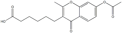 6-(7-Acetoxy-2-methyl-4-oxo-4H-1-benzopyran-3-yl)hexanoic acid 结构式