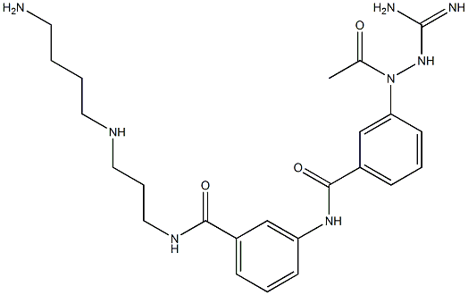 3-[[3-[(Amidinoamino)acetylamino]benzoyl]amino]-N-[3-[(4-aminobutyl)amino]propyl]benzamide 结构式