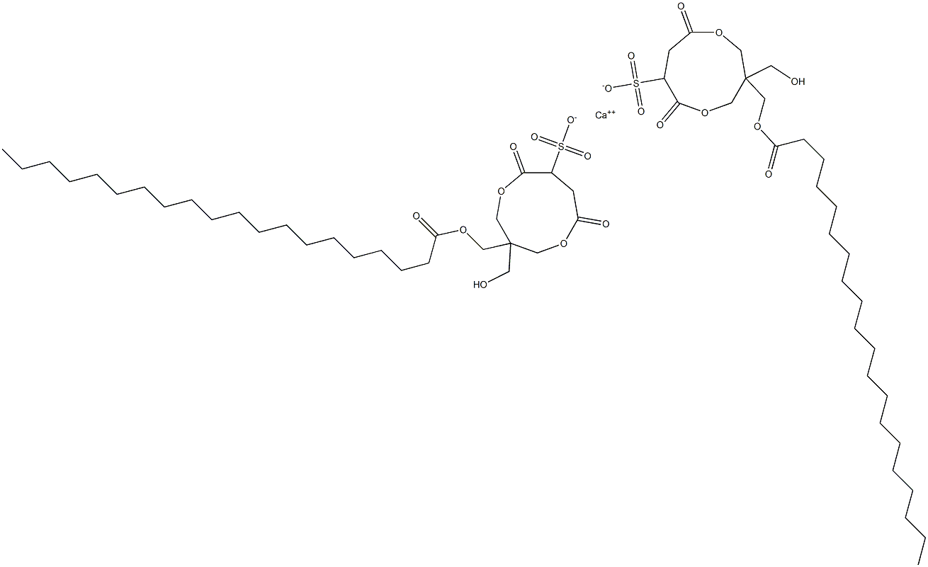 Bis[1-(1-oxoicosyloxymethyl)-1-(hydroxymethyl)-4,7-dioxo-3,8-dioxacyclononane-6-sulfonic acid]calcium salt 结构式