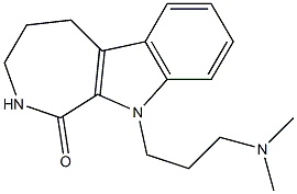 2,3,4,5-Tetrahydro-10-[3-(dimethylamino)propyl]azepino[3,4-b]indol-1(10H)-one 结构式