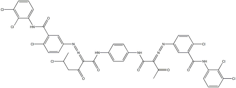 3,3'-[2-(1-Chloroethyl)-1,4-phenylenebis[iminocarbonyl(acetylmethylene)azo]]bis[N-(2,3-dichlorophenyl)-6-chlorobenzamide] 结构式