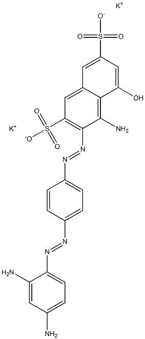 4-Amino-3-[p-(2,4-diaminophenylazo)phenylazo]-5-hydroxy-2,7-naphthalenedisulfonic acid dipotassium salt 结构式