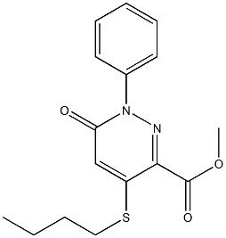 1,6-Dihydro-4-butylthio-6-oxo-1-phenylpyridazine-3-carboxylic acid methyl ester 结构式