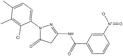 1-(2-Chloro-3,4-dimethylphenyl)-3-(3-nitrobenzoylamino)-5(4H)-pyrazolone 结构式