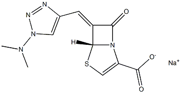 (5R,6Z)-6-[[1-(Dimethylamino)-1H-1,2,3-triazol-4-yl]methylene]-7-oxo-4-thia-1-azabicyclo[3.2.0]hept-2-ene-2-carboxylic acid sodium salt 结构式