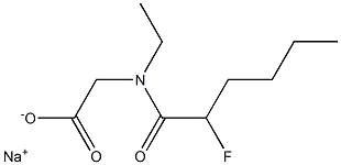 N-Ethyl-N-(2-fluorohexanoyl)glycine sodium salt 结构式