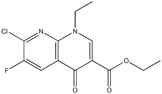 1-Ethyl-7-chloro-6-fluoro-4-oxo-1,4-dihydro-1,8-naphthyridine-3-carboxylic acid ethyl ester 结构式