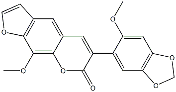 9-Methoxy-6-(2-methoxy-4,5-methylenedioxyphenyl)-7H-furo[3,2-g][1]benzopyran-7-one 结构式