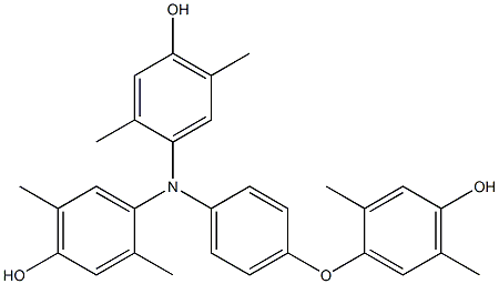 N,N-Bis(4-hydroxy-2,5-dimethylphenyl)-4-(4-hydroxy-2,5-dimethylphenoxy)benzenamine 结构式