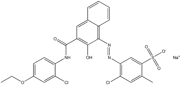 4-Chloro-2-methyl-5-[[3-[[(2-chloro-4-ethoxyphenyl)amino]carbonyl]-2-hydroxy-1-naphtyl]azo]benzenesulfonic acid sodium salt 结构式