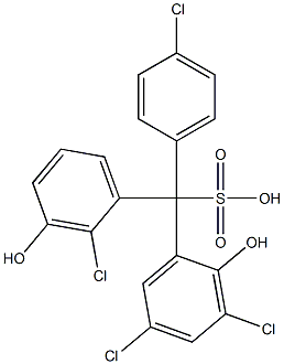 (4-Chlorophenyl)(2-chloro-3-hydroxyphenyl)(3,5-dichloro-2-hydroxyphenyl)methanesulfonic acid 结构式
