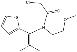 N-[1-(2-Thienyl)-2-methyl-1-propenyl]-N-[2-methoxyethyl]-2-chloroacetamide 结构式