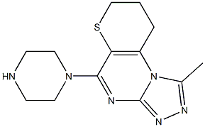 8,9-Dihydro-1-methyl-5-(piperazin-1-yl)-7H-thiopyrano[2,3-e][1,2,4]triazolo[4,3-a]pyrimidine 结构式