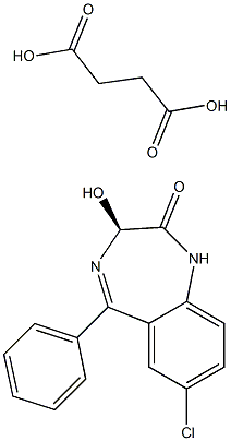 (S)-7-Chloro-1,3-dihydro-3-hydroxy-5-phenyl-2H-1,4-benzodiazepin-2-one (3-carboxypropionate) 结构式