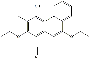 2,9-Diethoxy-3,10-dimethyl-4-hydroxyphenanthrene-1-carbonitrile 结构式