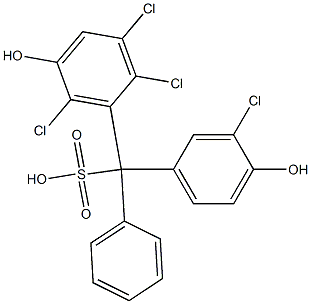 (3-Chloro-4-hydroxyphenyl)(2,3,6-trichloro-5-hydroxyphenyl)phenylmethanesulfonic acid 结构式