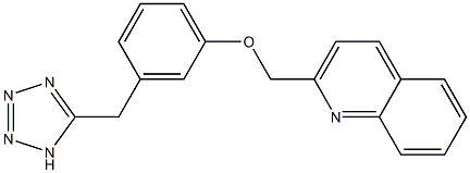 2-[3-(1H-Tetrazol-5-ylmethyl)phenoxymethyl]quinoline 结构式