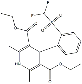 4-[o-(Difluoromethylsulfonyl)phenyl]-1,4-dihydro-2,6-dimethyl-3,5-pyridinedicarboxylic acid diethyl ester 结构式