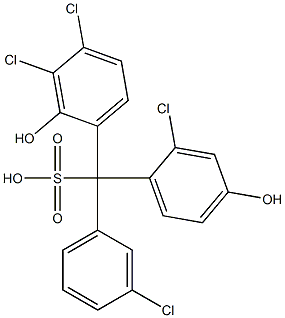 (3-Chlorophenyl)(2-chloro-4-hydroxyphenyl)(3,4-dichloro-2-hydroxyphenyl)methanesulfonic acid 结构式