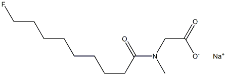 N-(9-Fluorononanoyl)-N-methylglycine sodium salt 结构式