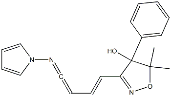 5,5-Dimethyl-4-phenyl-3-(4-pyrrolizino-1,3-butadienyl)-2-isoxazolin-4-ol 结构式