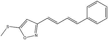 3-[(1E,3E)-4-[Phenyl]-1,3-butadienyl]-5-(methylthio)isoxazole 结构式