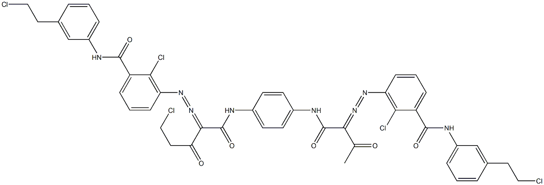 3,3'-[2-(Chloromethyl)-1,4-phenylenebis[iminocarbonyl(acetylmethylene)azo]]bis[N-[3-(2-chloroethyl)phenyl]-2-chlorobenzamide] 结构式