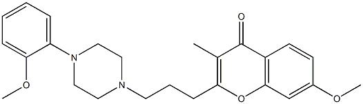 7-Methoxy-2-[3-[4-(2-methoxyphenyl)piperazino]propyl]-3-methylchromone 结构式