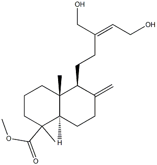 (E)-15,16-Dihydroxy-8(17),13-labdadien-19-oic acid methyl ester 结构式