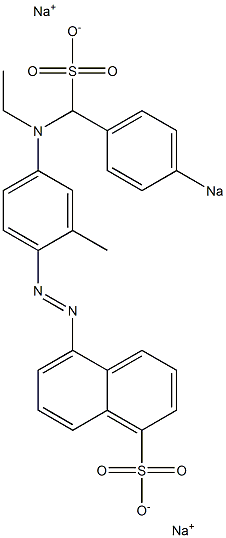 5-[[4-[N-Ethyl-N-(4-sodiosulfobenzyl)amino]-2-methylphenyl]azo]naphthalene-1-sulfonic acid sodium salt 结构式