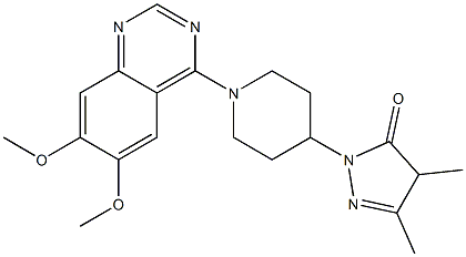 2-[1-(6,7-Dimethoxyquinazolin-4-yl)piperidin-4-yl]-4,5-dimethyl-2,4-dihydro-3-oxo-3H-pyrazole 结构式