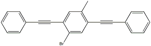 1-Bromo-2,5-bis(phenylethynyl)-4-methylbenzene 结构式