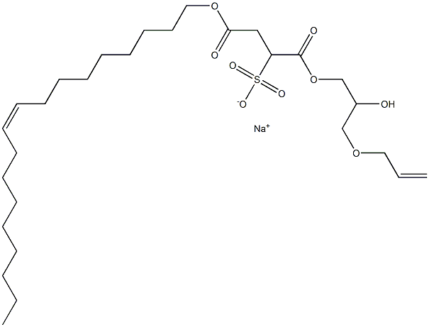 1-(3-Allyloxy-2-hydroxypropoxycarbonyl)-2-[(Z)-9-octadecenyloxycarbonyl]ethanesulfonic acid sodium salt 结构式