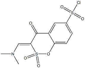 3,4-Dihydro-3-[(Z)-dimethylaminomethylene]-4-oxo-6-chlorosulfonyl-1,2-benzoxathiin 2,2-dioxide 结构式