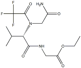 N-[(1S)-1-((Ethoxycarbonylmethyl)carbamoyl)isobutyl]-N-(trifluoroacetyl)glycinamide 结构式