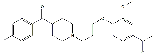 1-[3-(4-Acetyl-2-methoxyphenoxy)propyl]-4-(4-fluorobenzoyl)piperidine 结构式