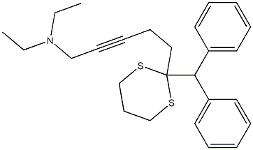 N,N-Diethyl-5-[2-(diphenylmethyl)-1,3-dithian-2-yl]-2-pentyn-1-amine 结构式