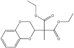 (1,4-Benzodioxan-2-yl)methylmalonic acid diethyl ester 结构式